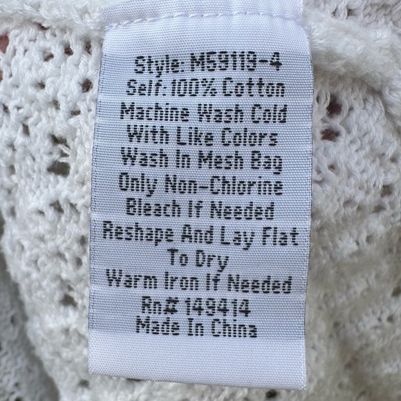 Johnny Was Selah Draped Cardigan White 100% Cotton Sz S - Picture 9 of 13